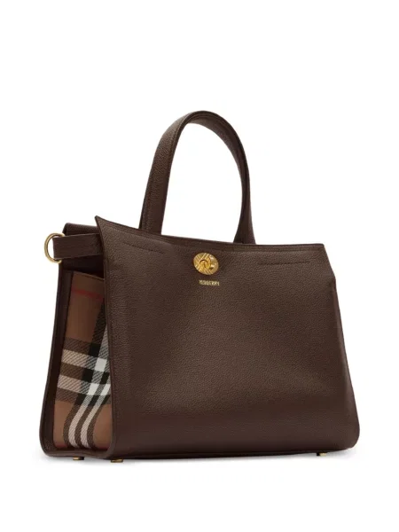Καρό τσάντα shopper Burberry καφέ