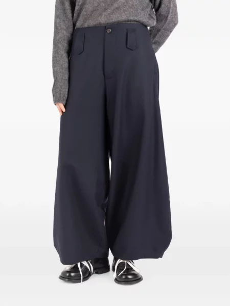 Pantaloni palazzo Société Anonyme de lână albastru