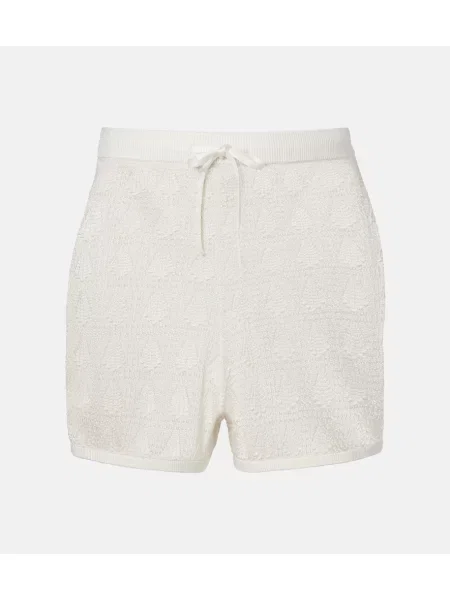 Pantaloni scurți Loulou De Saison tricotate alb