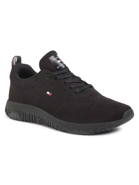 Tenisice Tommy Hilfiger Corporate Knit Rib Runner Black BDS crna