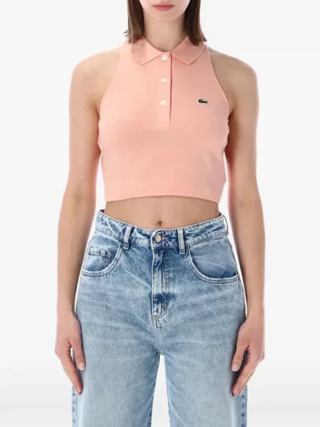 Tricou polo Lacoste fără mâneci roz
