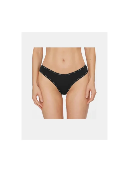 Chiloți tanga Guess cu imagine negru