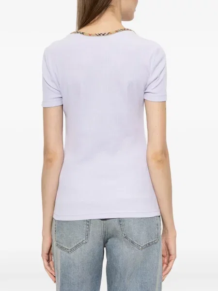 Tricou Burberry în carouri violet