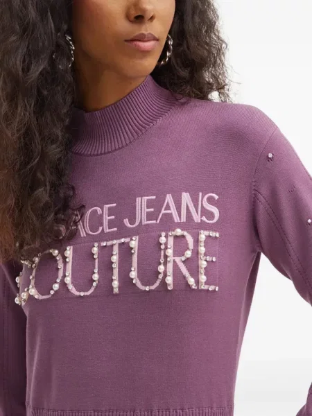Костюм дънкова рокля Versace Jeans Couture до коляното виолетово