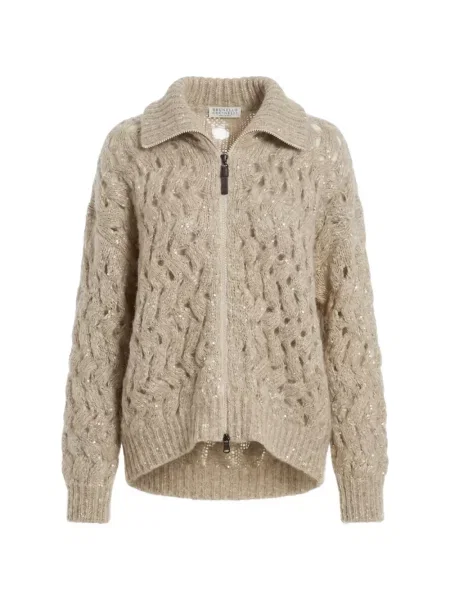 Cardigan Brunello Cucinelli cu paiete tricotate