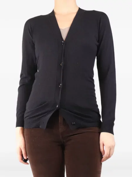 Cardigan Max Mara tricotate cu decolteu în V maro