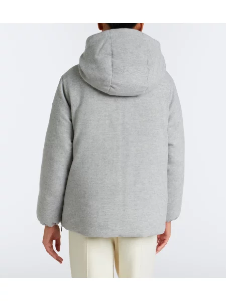 Geacă cu puf Moncler de lână gri