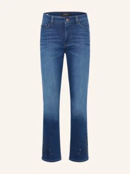 Marc Cain Jeansy Cropped Forli Z Kamieniami Ozdobnymi blau