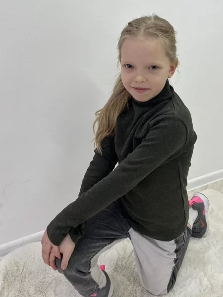 Дитячий Гольф KAZKOVA оливковий бавовна/поліестер