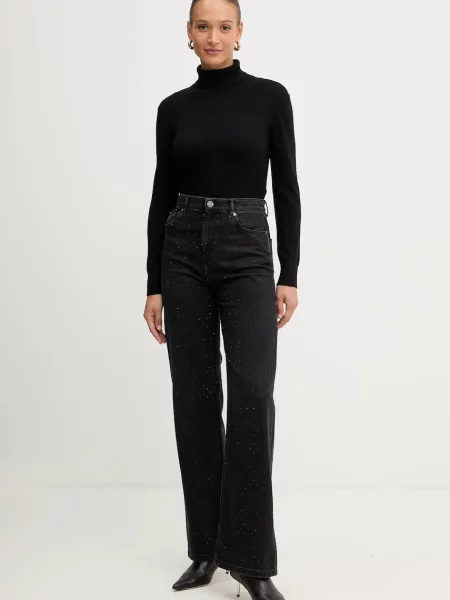 Twinset jeansy high waist czarne