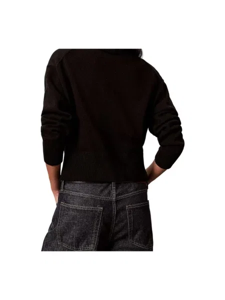 Pulover Calvin Klein Jeans cu guler înalt negru