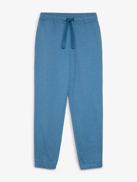 Spodnie dresowe loose fit prosta nogawka niebieskie