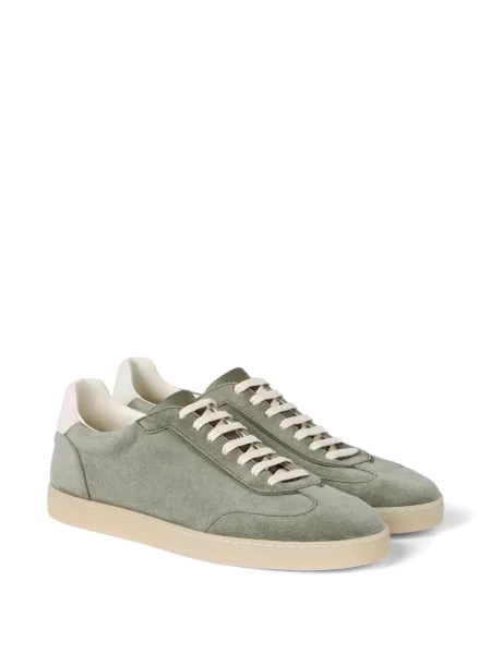 Sneakerși Brunello Cucinelli din piele de căprioară verde
