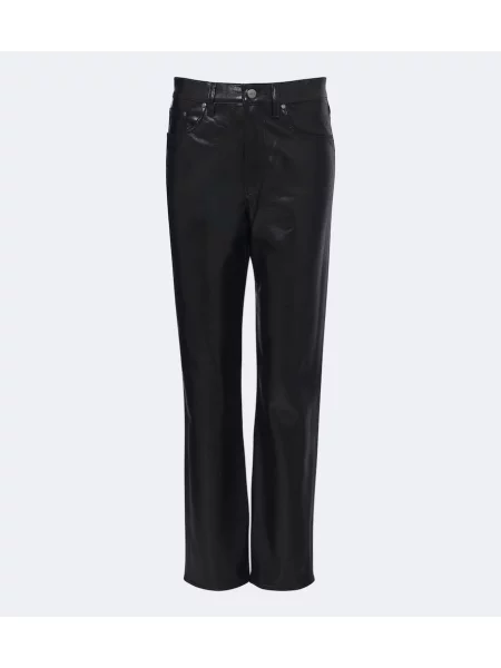 Pantaloni Agolde din piele negru
