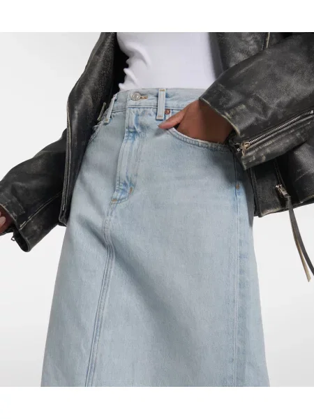 Fustă din denim Agolde albastru