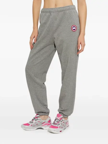 Pantaloni Canada Goose alergare cu autograf gri