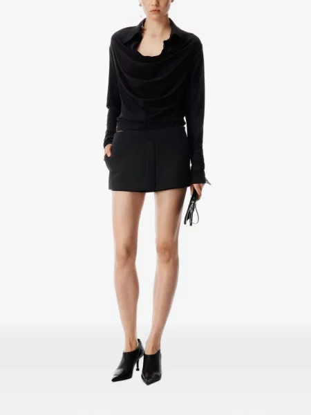 Fusta mini Alexander Wang din jerseu negru
