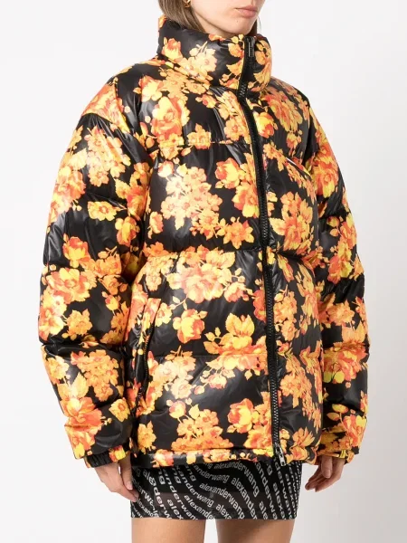 Яке Vetements на цветя с принт черно