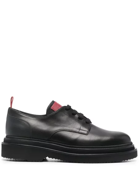 Pantofi 424 cu șireturi din piele negru