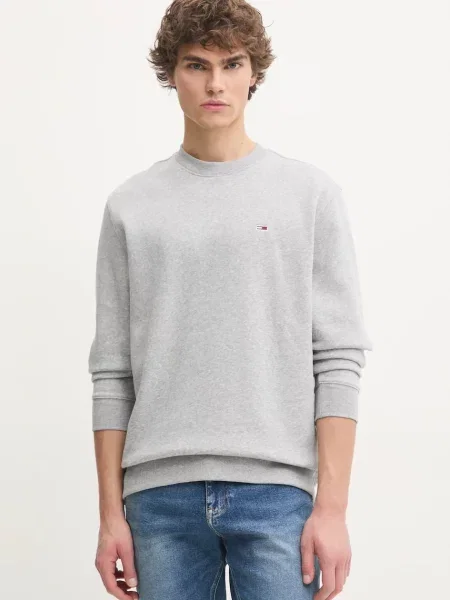 Dukserica Tommy Jeans za muškarce bez uzorka siva