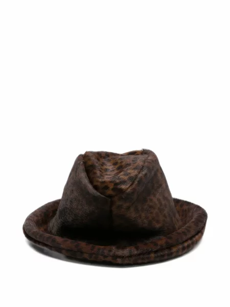 Pălărie Rundholz cu imagine cu model leopard maro