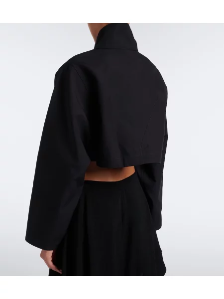 Decupat geacă Alaïa de mătase negru