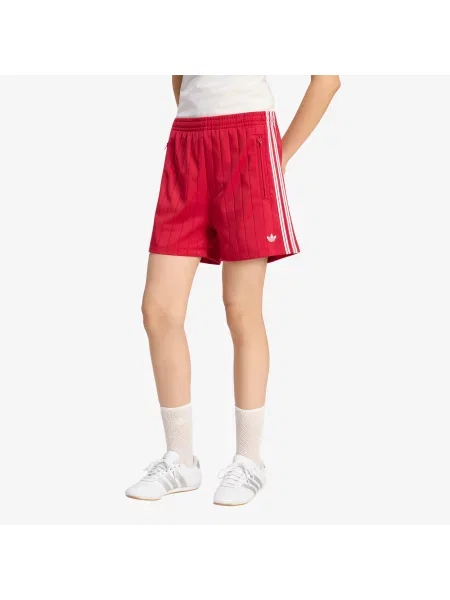 Pantaloni scurți adidas Pinstripe Firebird Shorts Team Victory Red/ White/ Team Victory Red XS alb