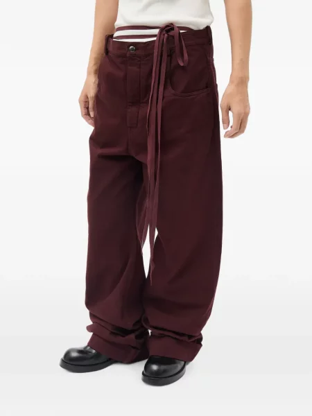 Blugi Ann Demeulemeester cu 5 buzunare roșu