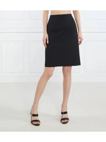 BOSS BLACK de lână fustă vileah negru