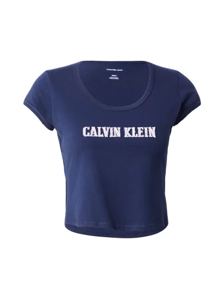 Calvin Klein Jeans Tricou albastru închis alb