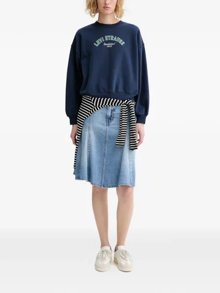 Curea Levi's® cu broderie cu cataramă cu dungi albastru