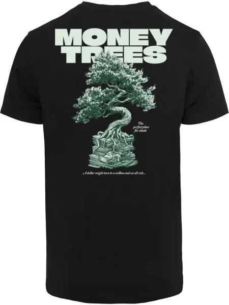 Mister Tee Tričko Money Trees svetlozelená / čierna biela