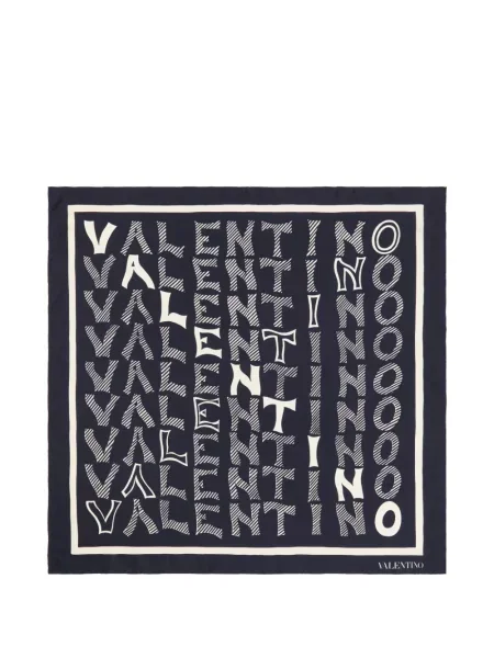 Fular Valentino Garavani de mătase albastru