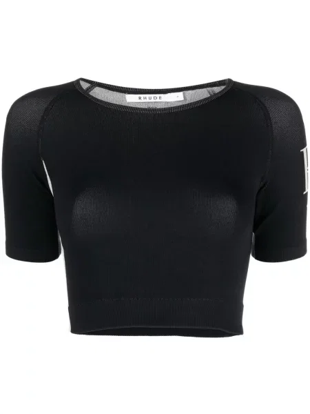 Decupat tricou Rhude cu imagine negru