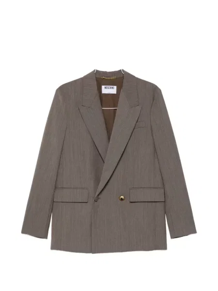 Sacou Moschino cu motiv cu inimi cu două rânduri de nasturi maro