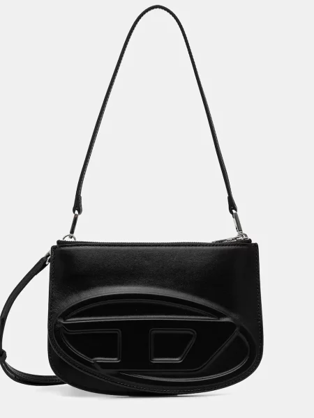 Usnjena torbica Diesel TWIN črna