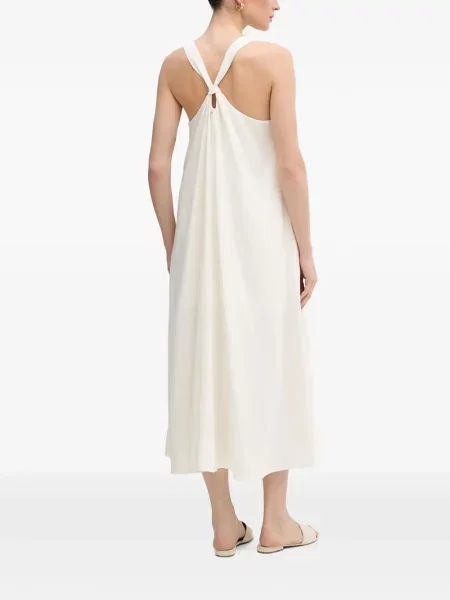 Rochie midi Dkny cu decolteu în V alb