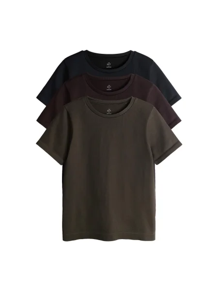 The Set Tricou ciocolatiu / oliv negru