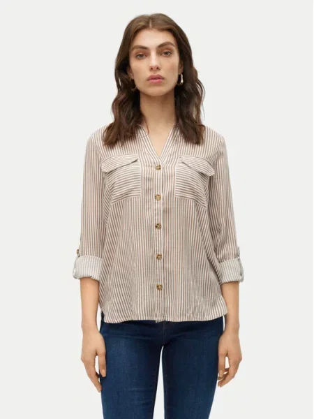 Vero Moda Košile Bumpy Béžová bílá