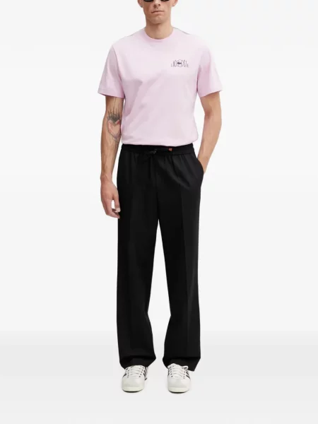 Scurt tricou Lacoste cu imagine roz