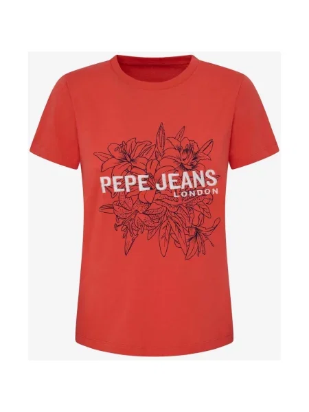 Koszulka Pepe Jeans Ines krótki rękaw XS czerwona