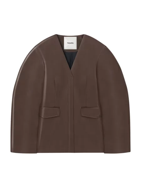 Kurtka skórzana Nanushka brązowa