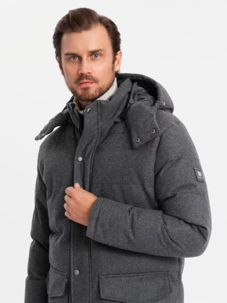 Parka Ombre so slieňovým vzorom čierna