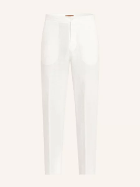 Zegna Spodnie Z Lnu Extra Slim Fit weiss białe