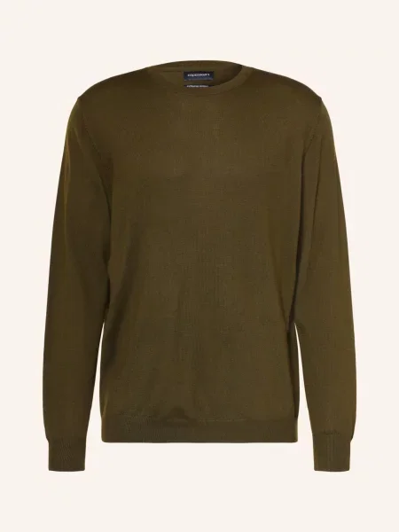 Strokesman's Svetry Z Merino Vlny khaki