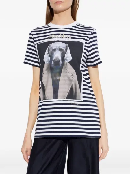 Tricou Max Mara cu imagine albastru