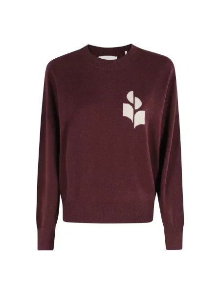 Sweter Marant Etoile z długim rękawem z logo brązowy