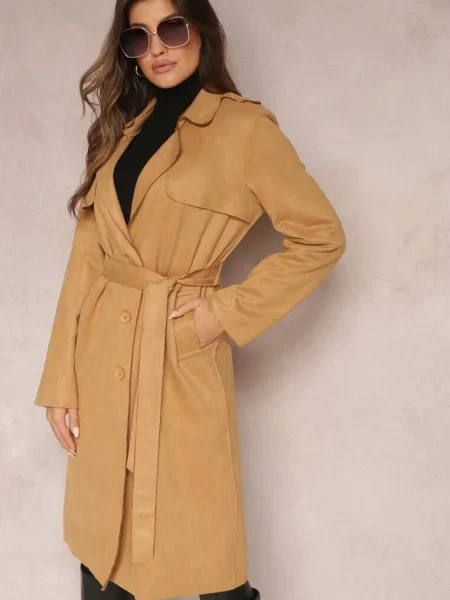 Palton Deschis Cu Din Cu Si Elemina maro