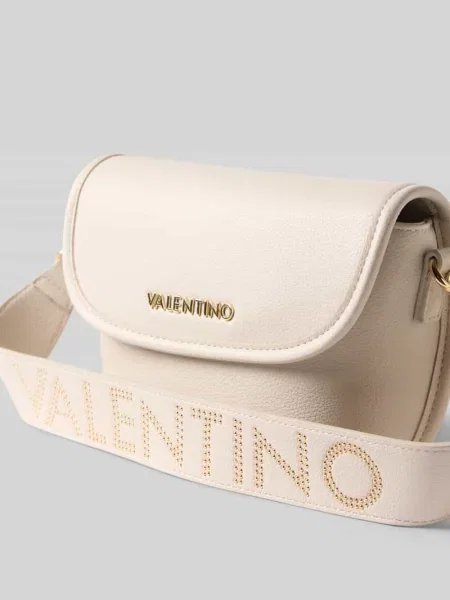 Torba na ramię z napisem z logo model HAIL' Valentino Bags beżowa