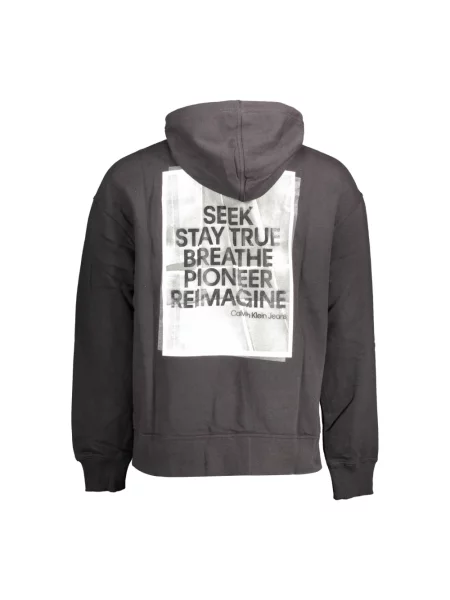 Bluza z kapturem Calvin Klein z kapturem z długim rękawem czarna